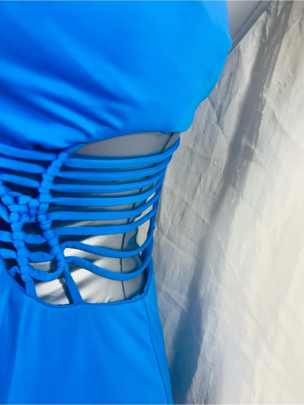 Michael Kors Cobalt Strappy Deep-V One-Piece Swimsuit
